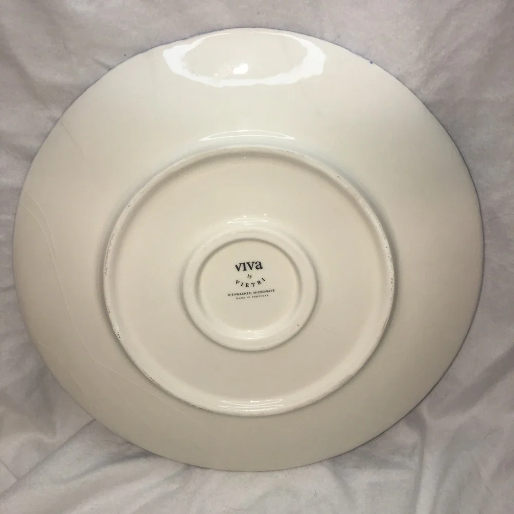 Viva by‎ Vietri Moda Blue Faces Round Platter 12